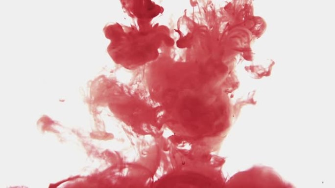 抽象的红色墨水颜色在水中流动