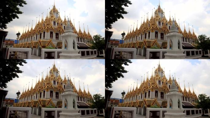 泰国曼谷Ratchanadda寺的著名寺庙Loha prasat (金属城堡)