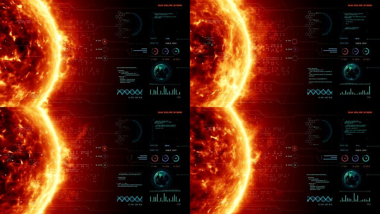 HUD太阳耀斑日冕和数字背景信息
