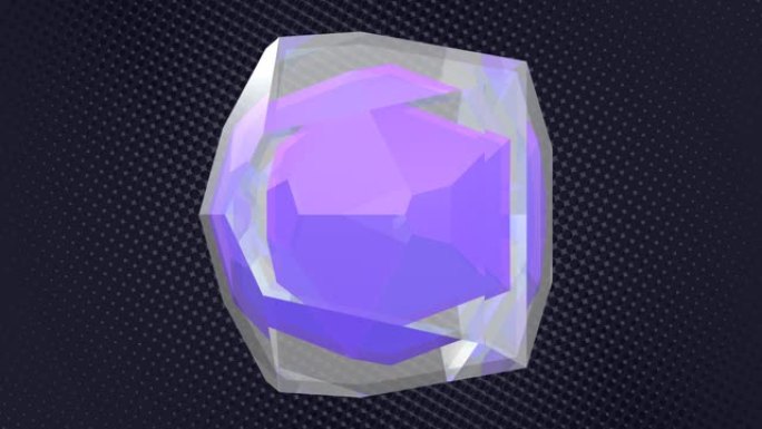 抽象3D移动紫色水晶钻石-4k无缝循环运动背景动画