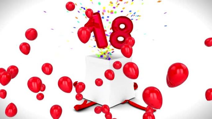 18岁生日礼盒和气球