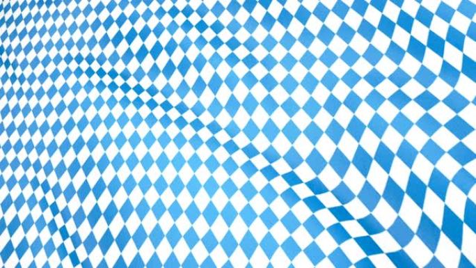 十月节巴伐利亚旗图案。十月慕尼黑fest背景。菱形十月喜庆蓝色装饰