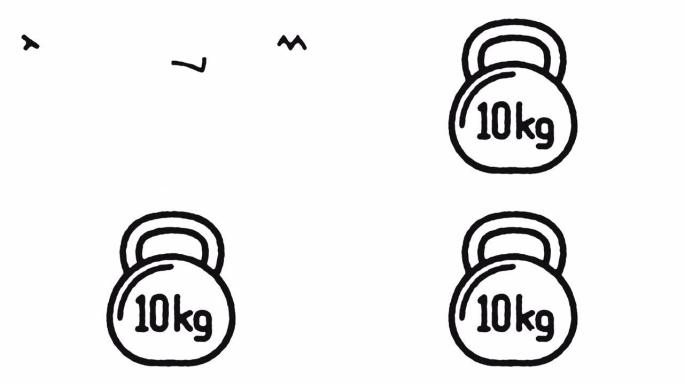 哑铃图标动画素材 & 阿尔法频道