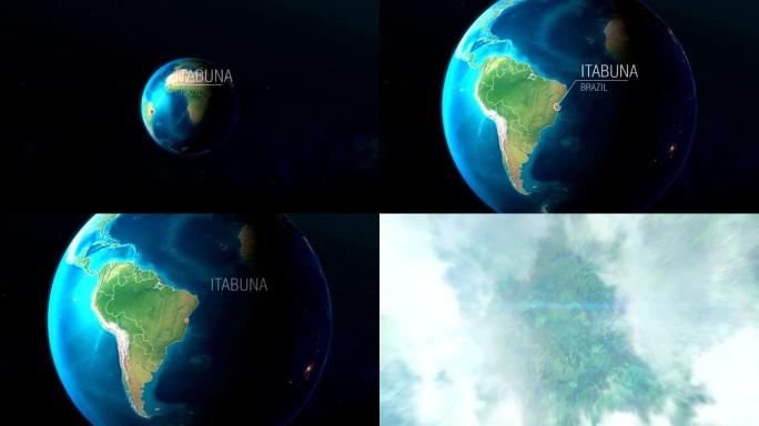 巴西-Itabuna-从太空到地球的缩放