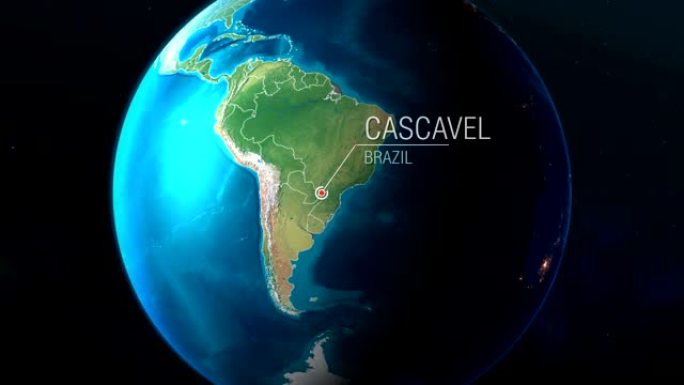 巴西-卡斯卡维尔-从太空到地球的缩放