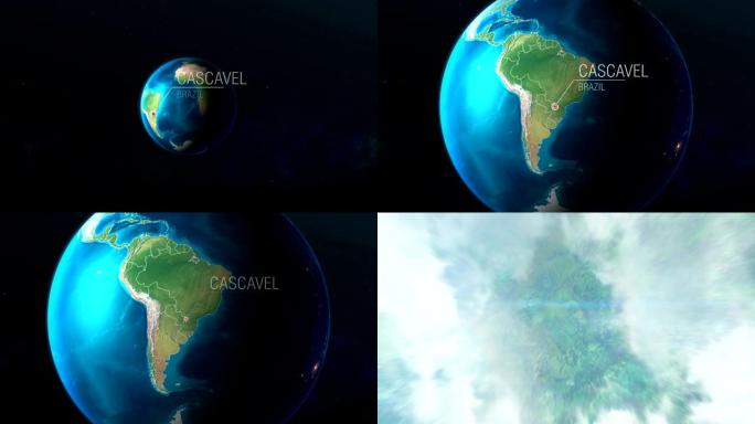 巴西-卡斯卡维尔-从太空到地球的缩放
