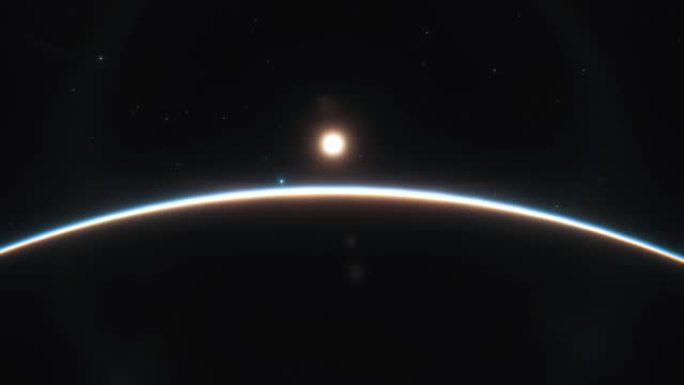 地球上惊人的日出。从太空看地球。3d动画