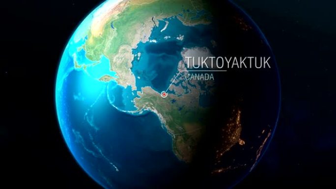 加拿大-Tuktoyaktuk-从太空到地球的缩放