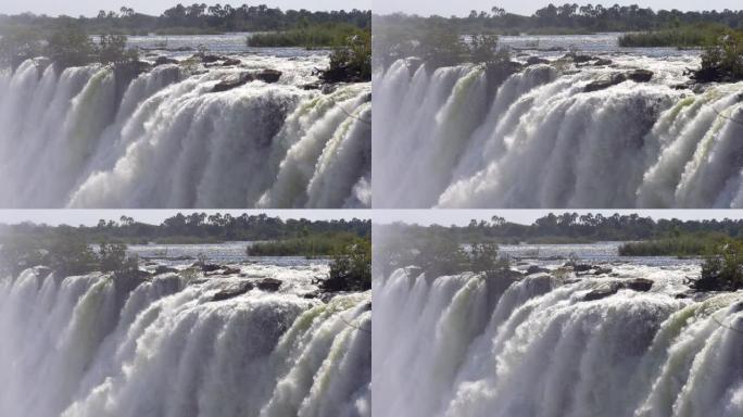令人难以置信的维多利亚瀑布在赞比西河上。