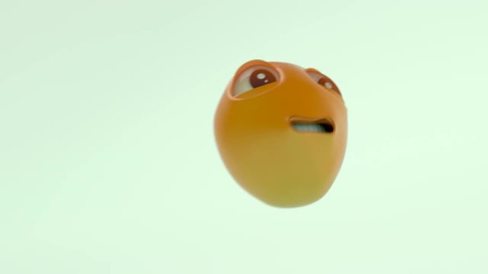 3D橙色球角色跳来跳去 (3D渲染)