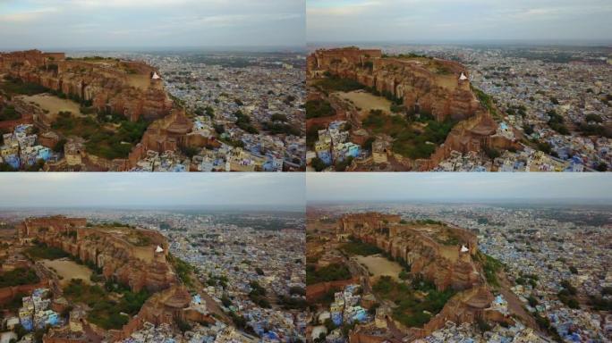 Mehrangarh堡垒与焦特布尔城市景观。印度拉贾斯坦邦焦特布尔的联合国教科文组织世界遗产