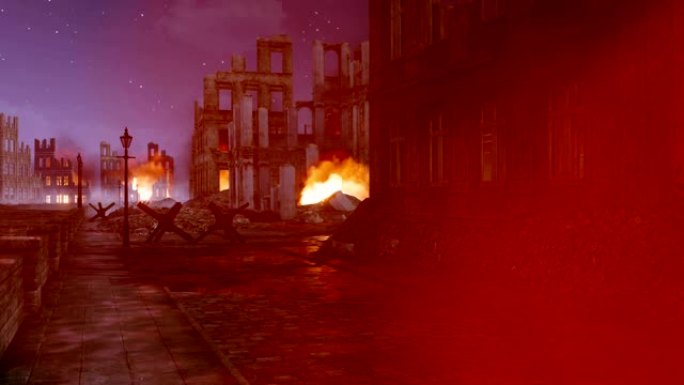 第二次世界大战后，烧毁了被摧毁的欧洲城市