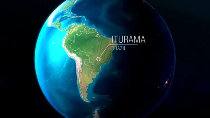 巴西-伊图拉玛-从太空到地球的缩放