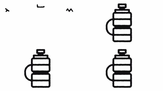 能量饮料图标动画镜头和阿尔法频道