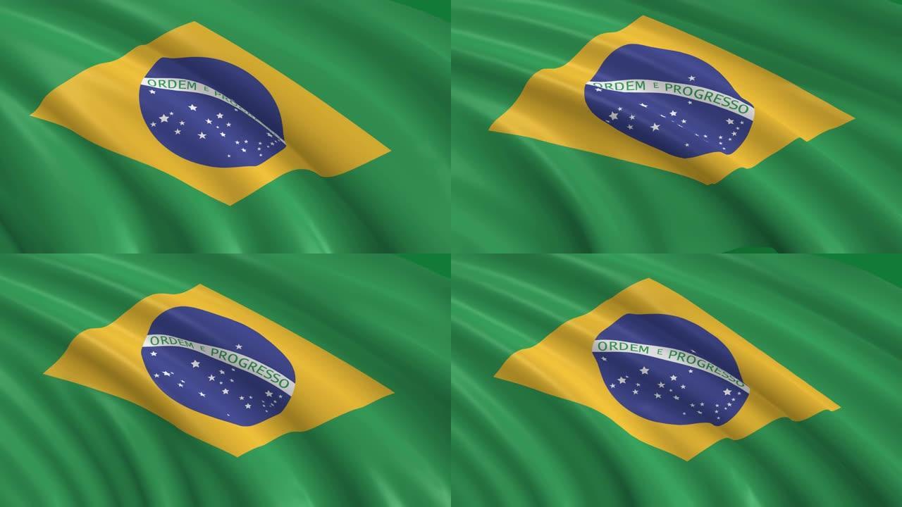 动画巴西3D渲染旗 (3D渲染)