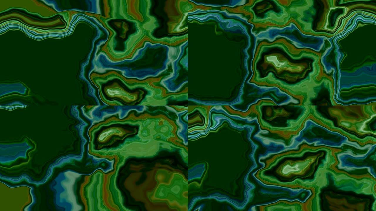 大理石玛瑙石质表面背景视频-颜色深绿色