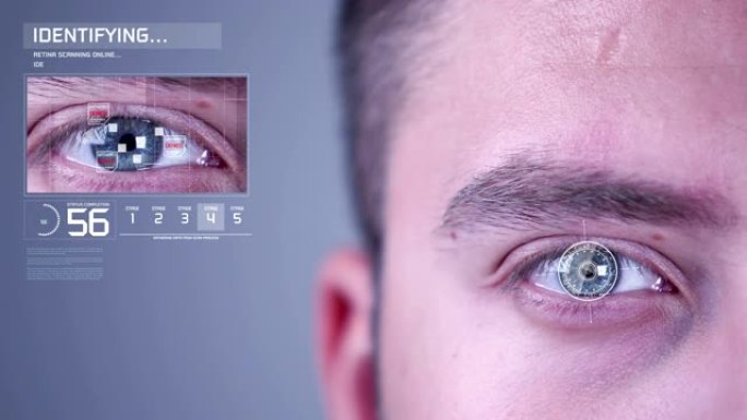视网膜眼睛扫描生物识别安全眼睛扫描访问被拒绝