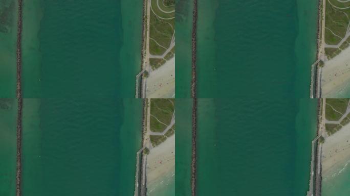 空中高空射击迈阿密海滩入口运河4k