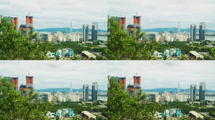 韩国乐天大厦和汉江的首尔城市景观的延时拍摄