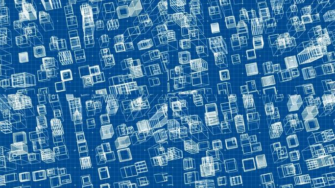城市数字3D模型的俯视图