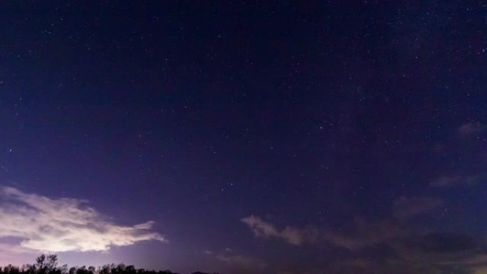 日本的日落和星星时间流逝