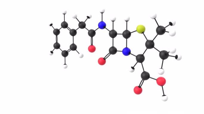 具有 α 层的青霉素分子的3D动画