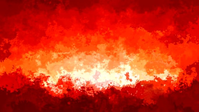 视频动画斑点背景火红日落彩色