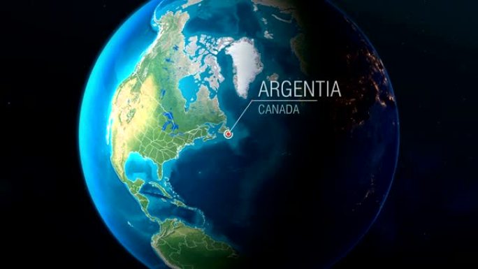 加拿大-阿根廷-从太空到地球的缩放