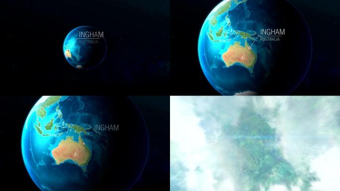 澳大利亚-英厄姆-从太空到地球的缩放