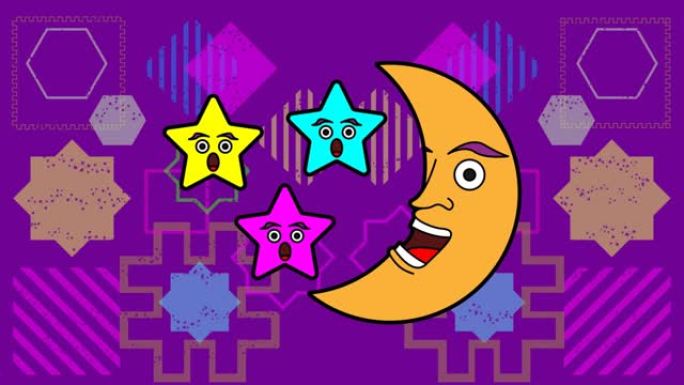 月亮和星星简单的运动动画