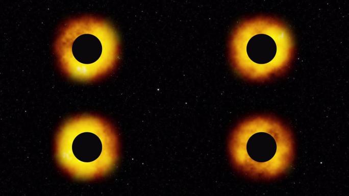 计算机在星空背景下生成的日食，3D渲染