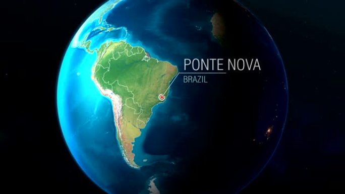 巴西-庞特新星-从太空到地球的缩放