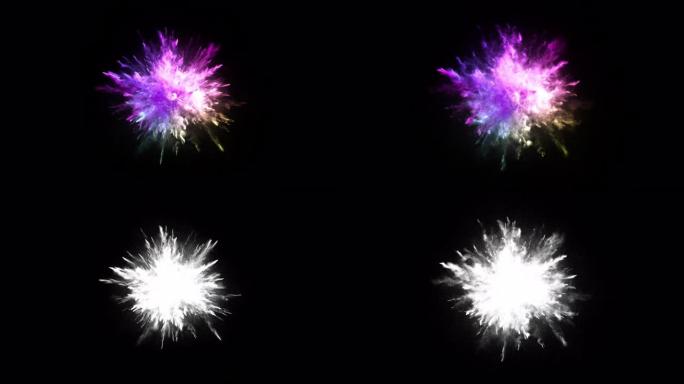 阿尔法哑光粒子爆炸的3D动画