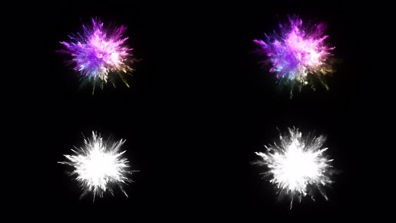 阿尔法哑光粒子爆炸的3D动画