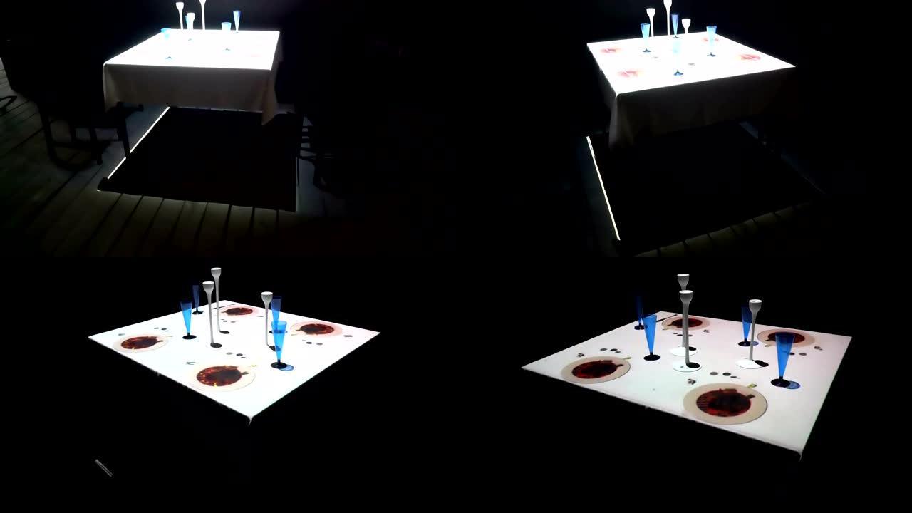 在真实餐桌上安装虚拟菜肴的计算机3D可视化