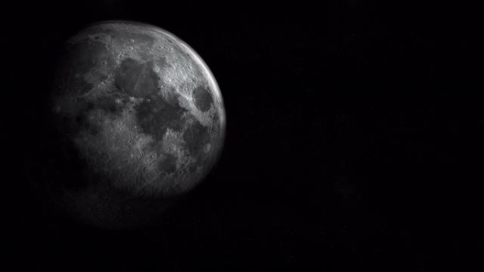 月亮与母马tranquillitatis，serenitatis和crisium一起旋转。3d渲染