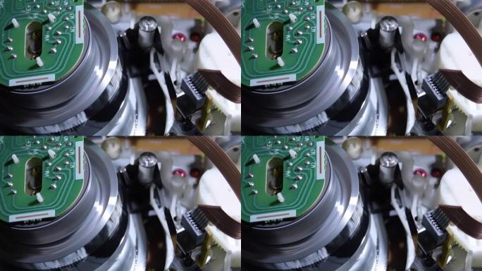 Vhs视频螺旋头在插入录像带时工作