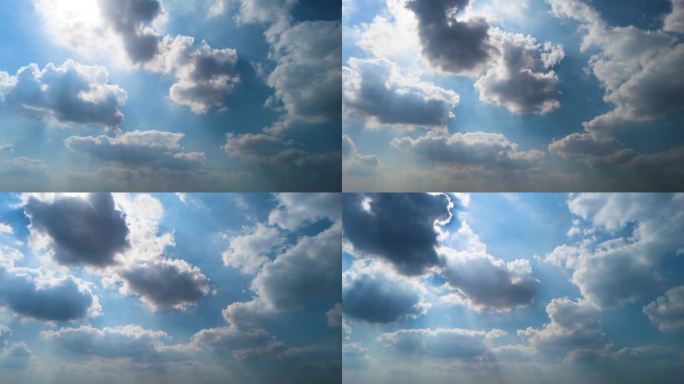 蓝天白云云朵变化延时摄影9