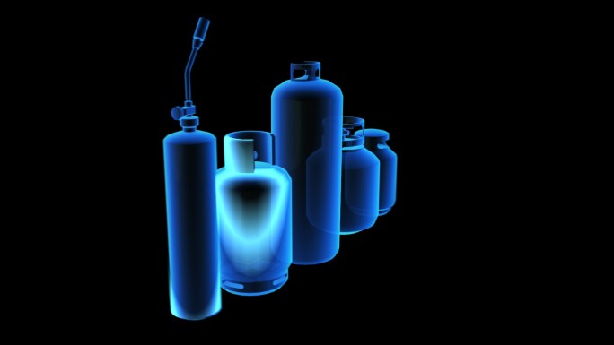 储气罐全息蓝色科技通道素材