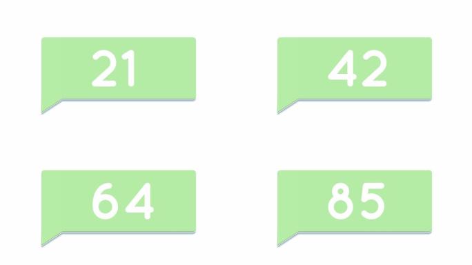 带数字4k的绿色聊天框