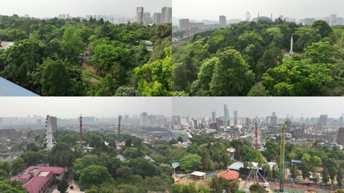 航拍昆明圆通山动物园