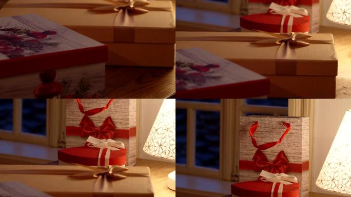 礼品盒。假日生活方式。准备圣诞礼物。从互联网上获取想法。