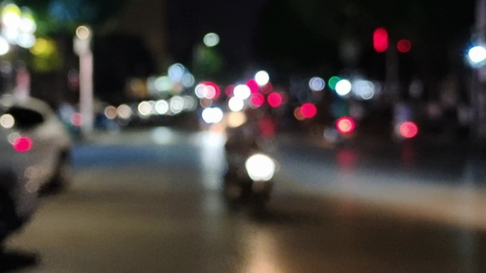 光斑光晕灯斑车流夜晚 城市夜晚 城市灯光