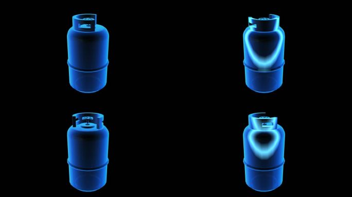 煤气罐全息蓝色科技通道素材