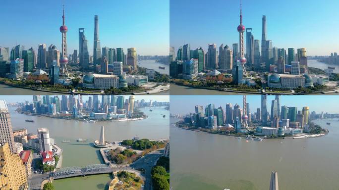 上海外滩乍浦路桥苏州河陆家嘴风景视频素材