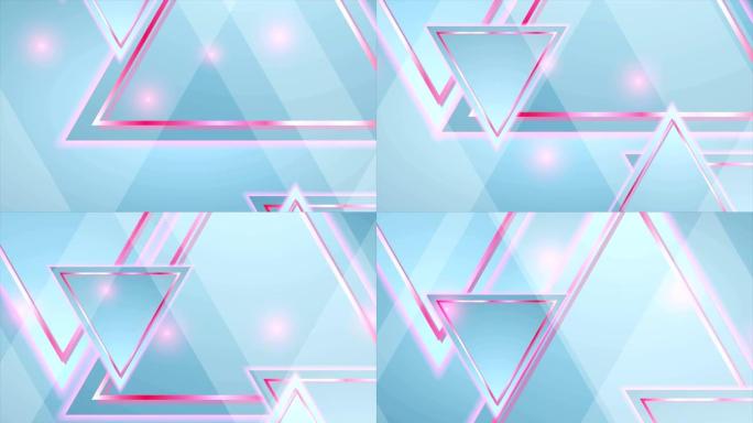 蓝色和粉色抽象几何运动背景