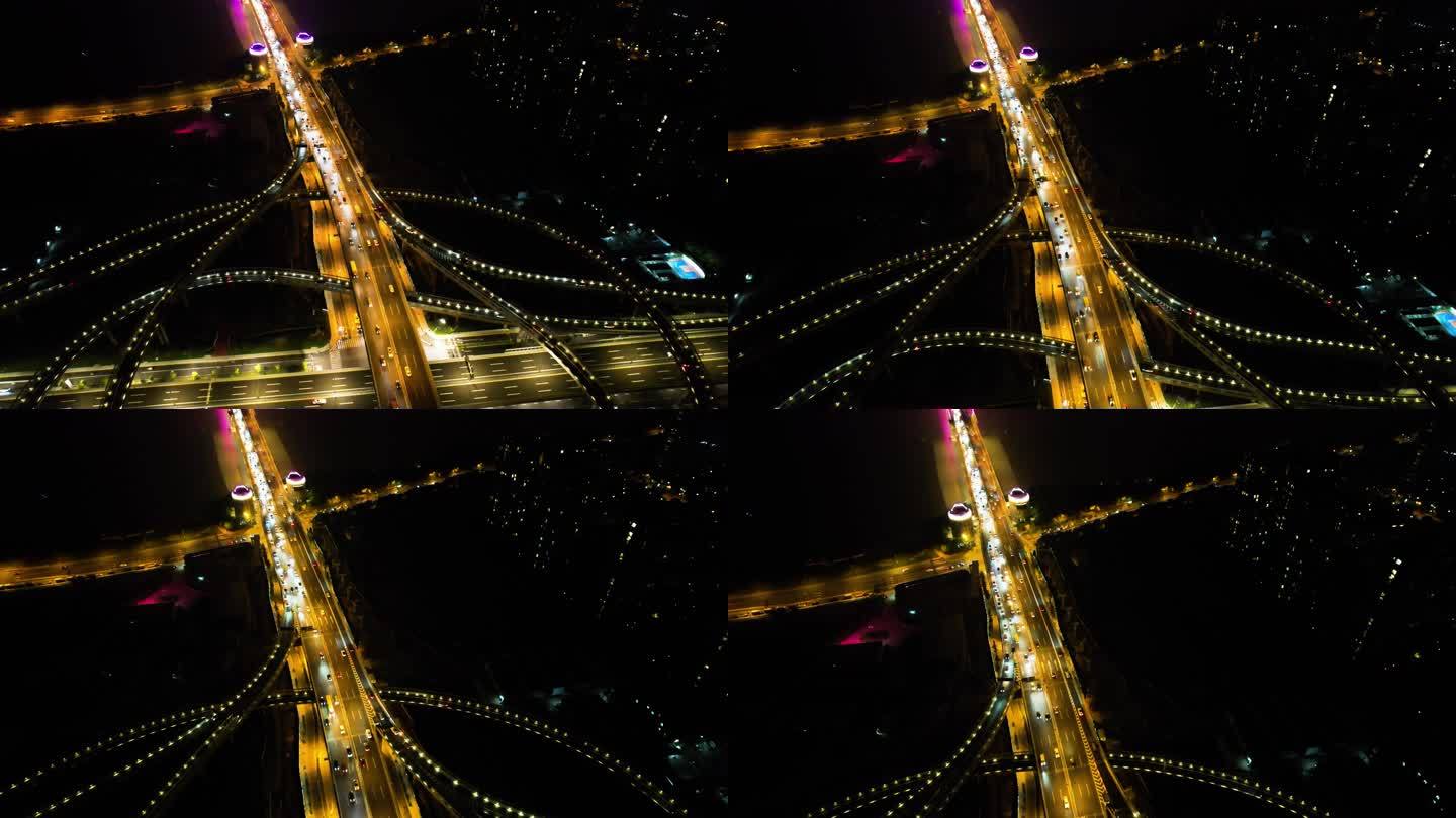 城市立交桥车辆车流夜景视频素材94