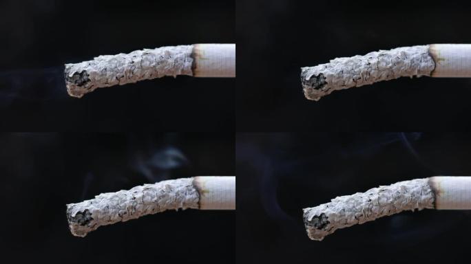 香烟细节雪茄中的宏观烟雾