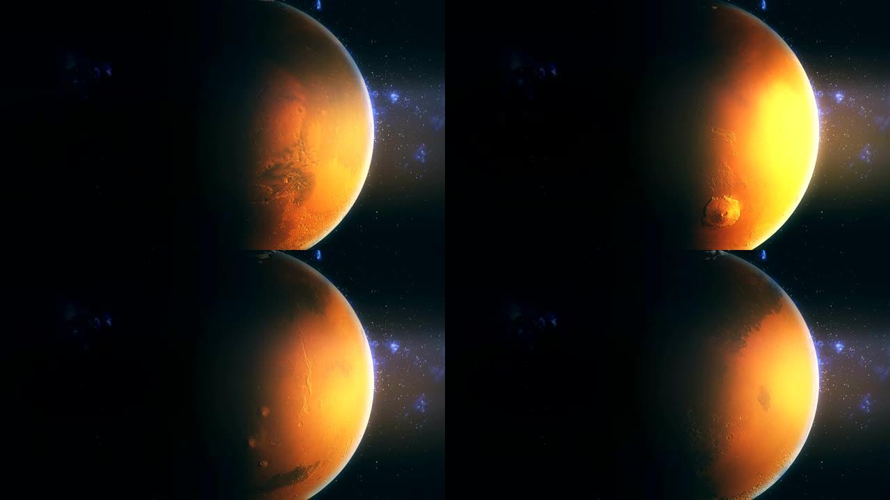 雄伟的旋转红色星球可转镜头-现在占领火星