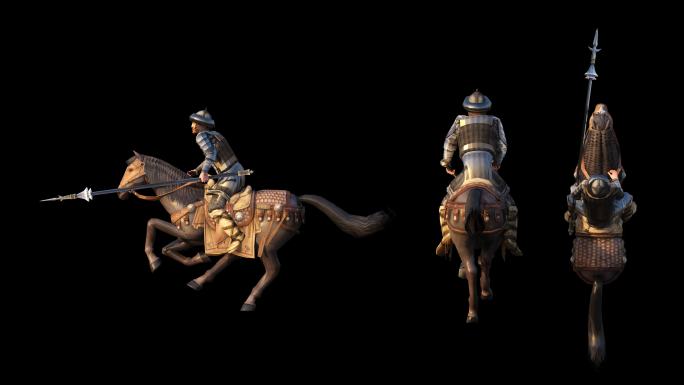 古代战争骑兵带透明通道4K